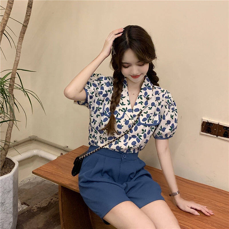 Áo chiffon TIANLEYU FS927022-10 36Z230909 cotton phong cách Hàn Quốc thời trang dành cho nữ