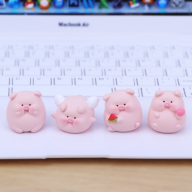 Mô hình heo tròn dễ thương tiểu cảnh, bày bàn làm việc, bàn học, tủ sách, taplo ô tô
