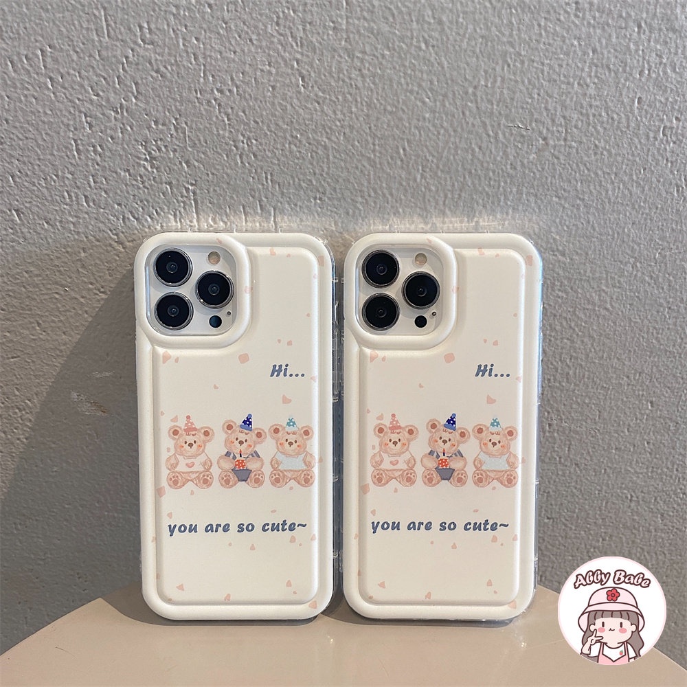 Ốp Điện Thoại TPU Dẻo Họa Tiết Hoạt Hình Chú Gấu &amp; Chữ Happy Birthday Dễ Thương Chống Bụi Cho IPhone 14 Pro Max 13 12 11 Pro Max