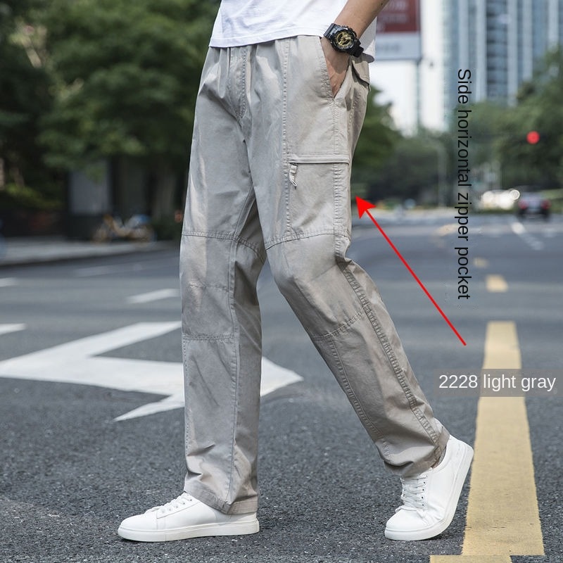 Quần Thể Thao Cotton Nguyên Chất Mỏng Dáng Rộng Có Dây Kéo  Thường Ngày