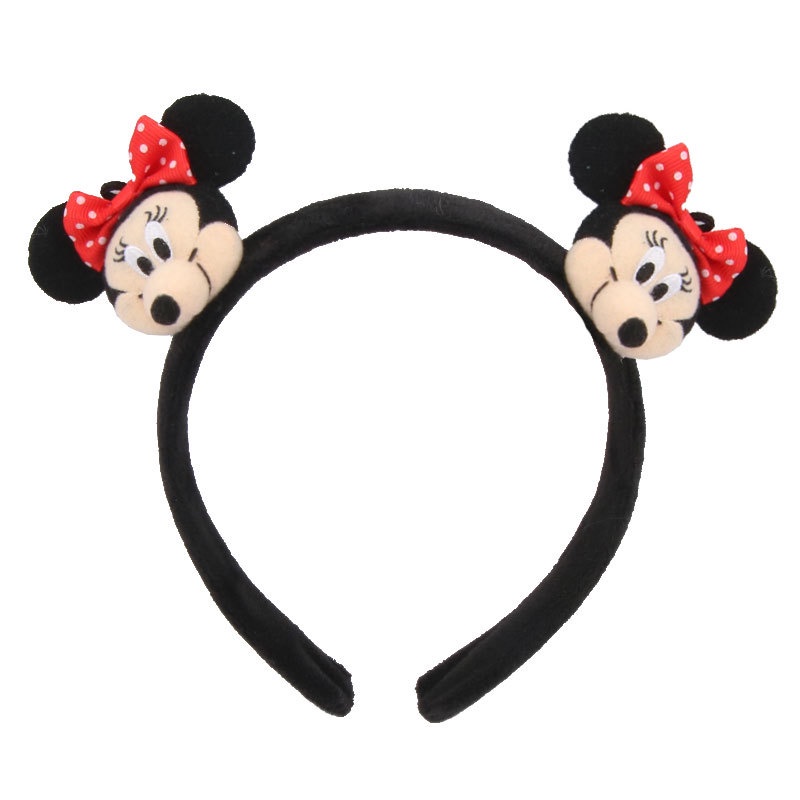 Disney Băng Đô Cài Tóc Hình Chuột Mickey Minnie Bằng Lông Nhung Dễ Thương Xinh Xắn