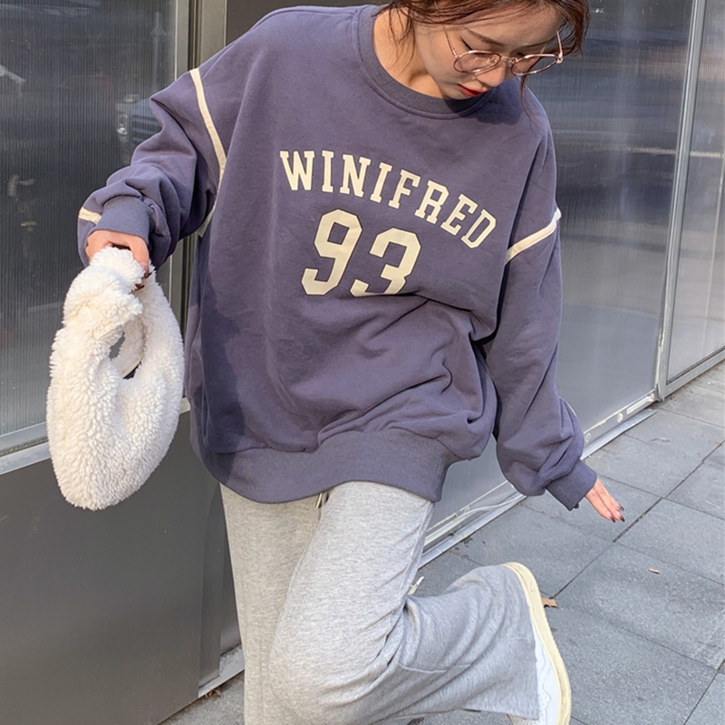 IELGY   Áo sweater Tay Dài Dáng Rộng Dày Dặn Phong Cách retro Hợp Thời Trang Cho Nữ