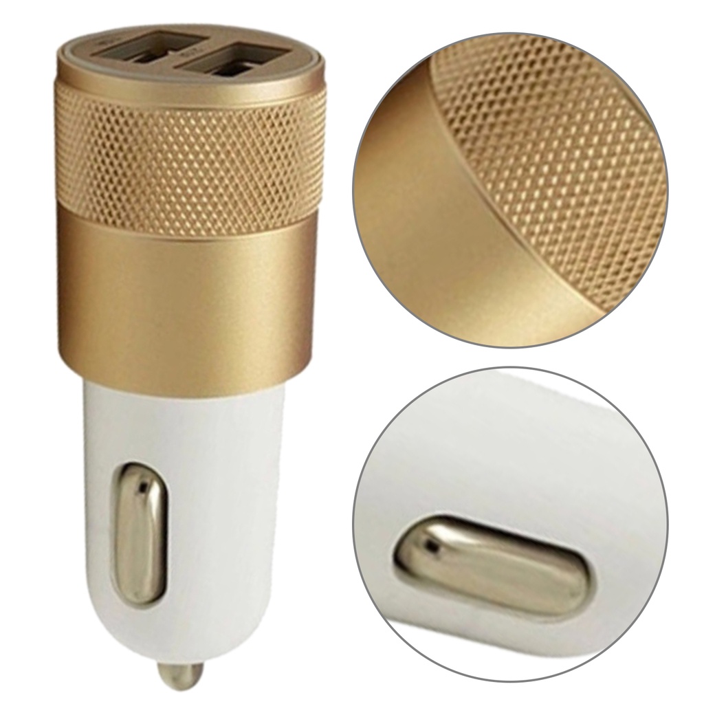 Tẩu Sạc Điện Thoại Nhanh 2 Cổng Usb 2.1A 1A Cho Xe Hơi Xe Máy