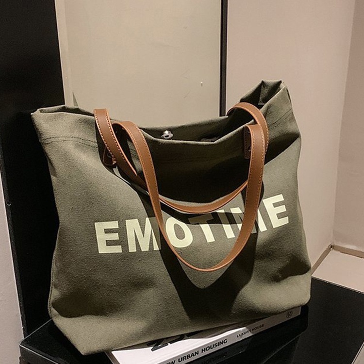 Túi Xách canvas Sức Chứa Lớn In Chữ Thời Trang Dễ Phối Đồ Cho Nữ