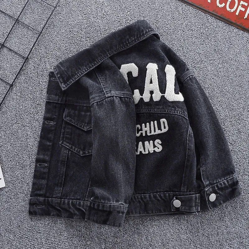 Áo Khoác Denim Dáng Ôm In Họa Tiết Cá Tính Cho Bé Trai Gái 2023
