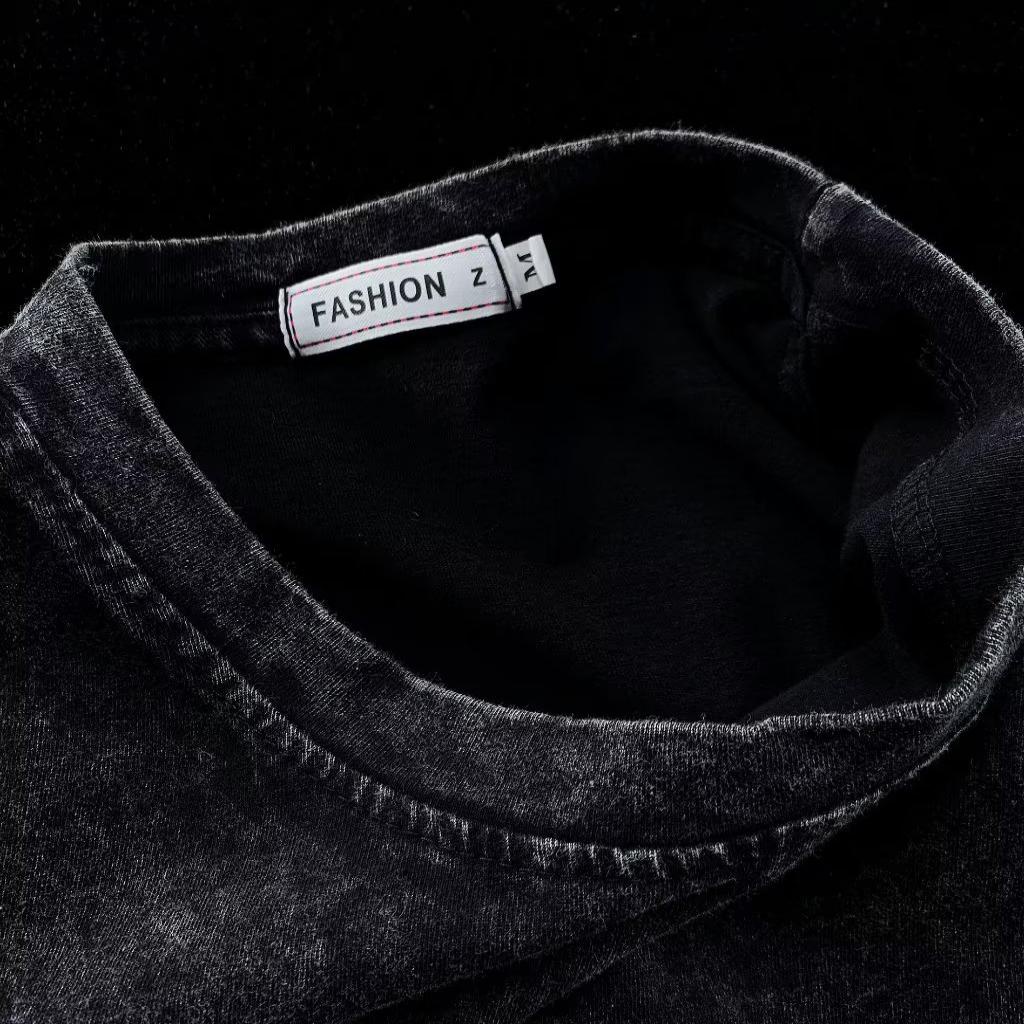 Áo Thun Tay Ngắn Dáng Rộng In Họa Tiết Đơn Giản Thời Trang Đường Phố Mới Cho Nam