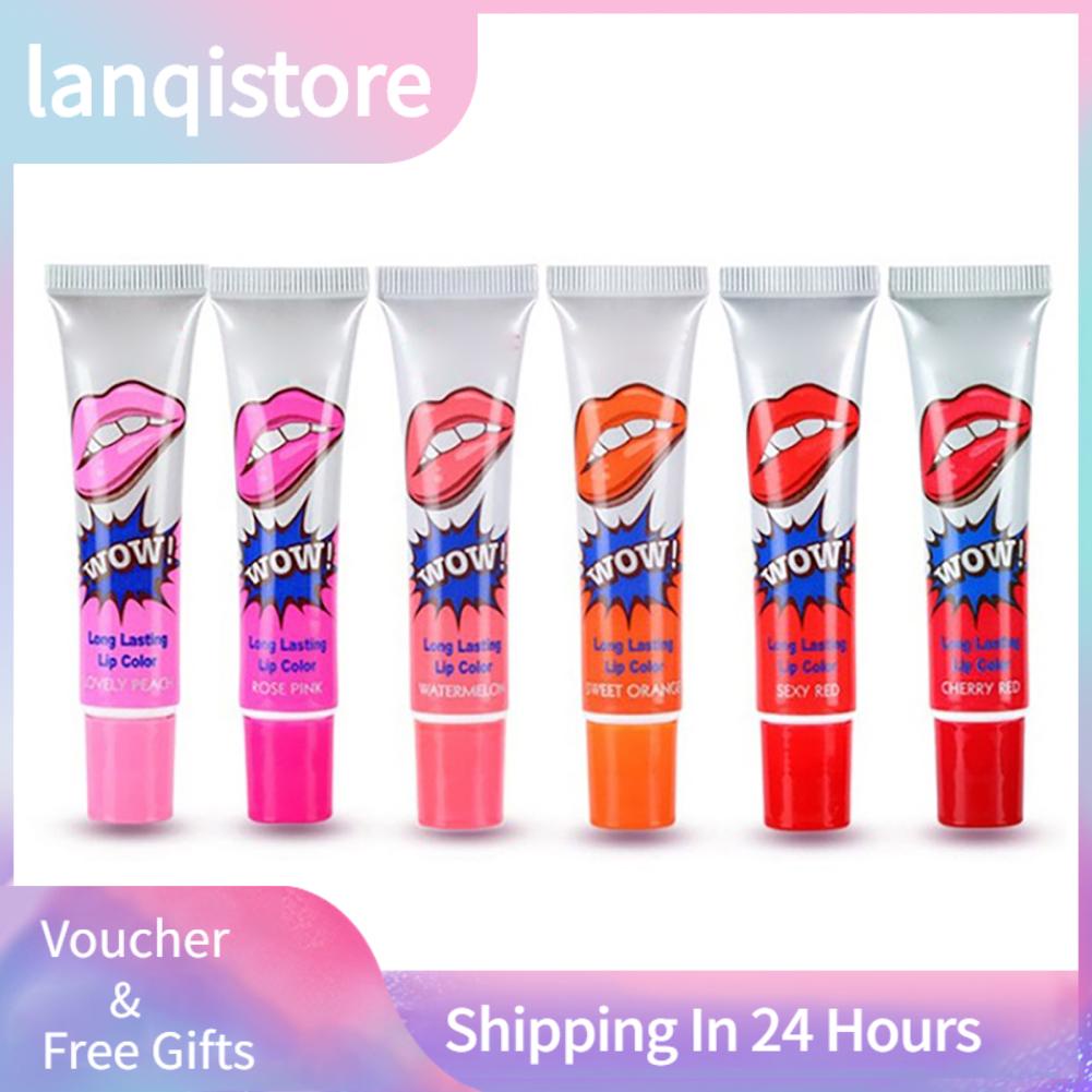 Lanqistore 6 Colors Long Lasting Lip Gloss Set Waterproof Makeup Peel Off Stain Tint Cosmetics