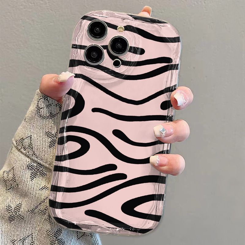 ✅Ốp Điện Thoại Mềm Trong Suốt Chống Sốc Họa Tiết Ngựa Vằn Đen Cho iPhone14 / 13promax 12 / 11 7 / 8p xsxr ZN53