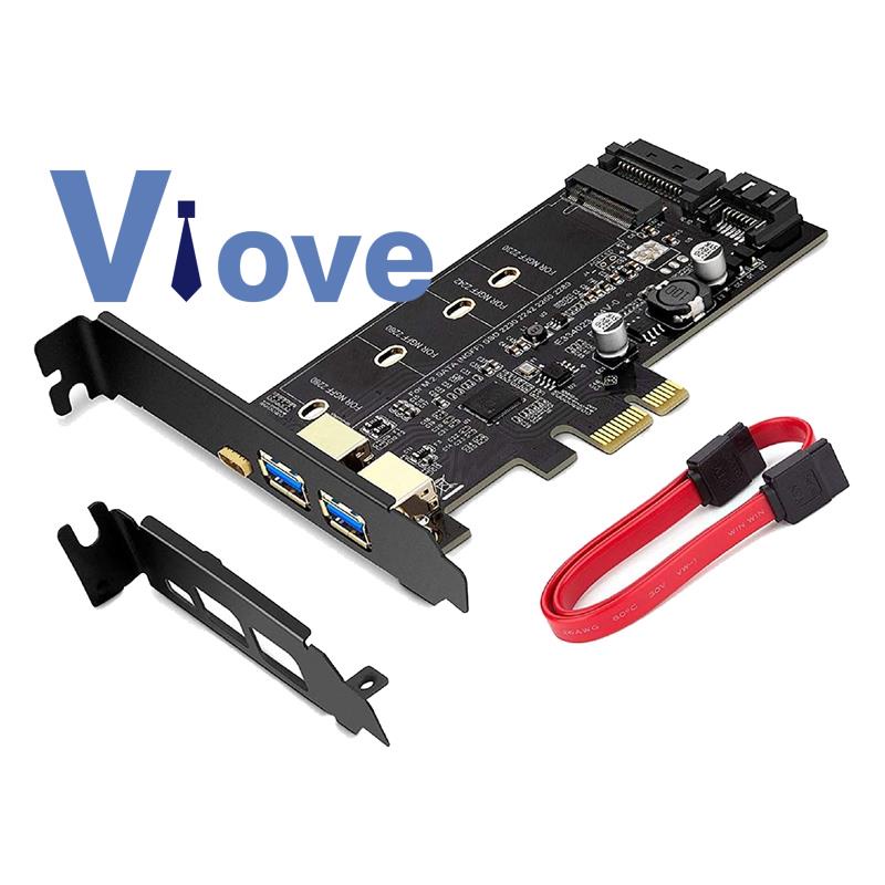 PCI-E to USB 3.0 PCI Express Card Incl.1 USB C and 2 USB A Ports, M.2 NVME to PCIe 3.0 Adapter Card with Bracket