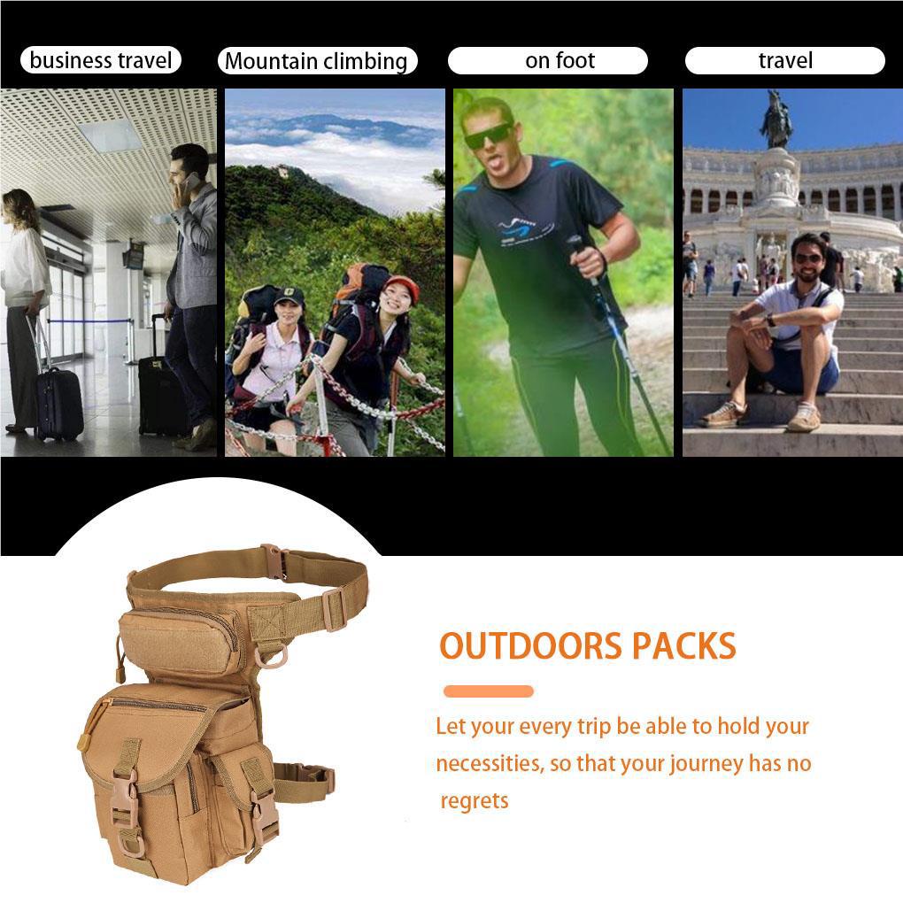 Túi Đeo Chân Bằng Vải Oxford Có Khóa Kéo Màu Đen Tiện Dụng Cho Hoạt Động Ngoài Trời