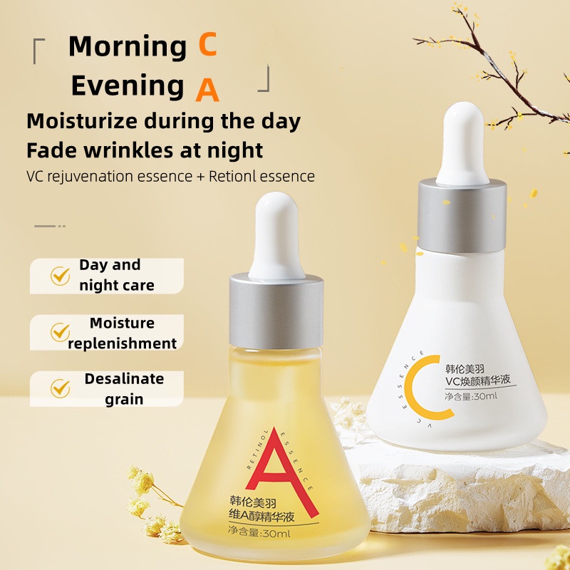 Serum Retinol + Serum Vitamin C 30ml Chống Lão Hóa / Nếp Nhăn Loại Bỏ Nếp Nhăn Chăm Sóc Da Mặt