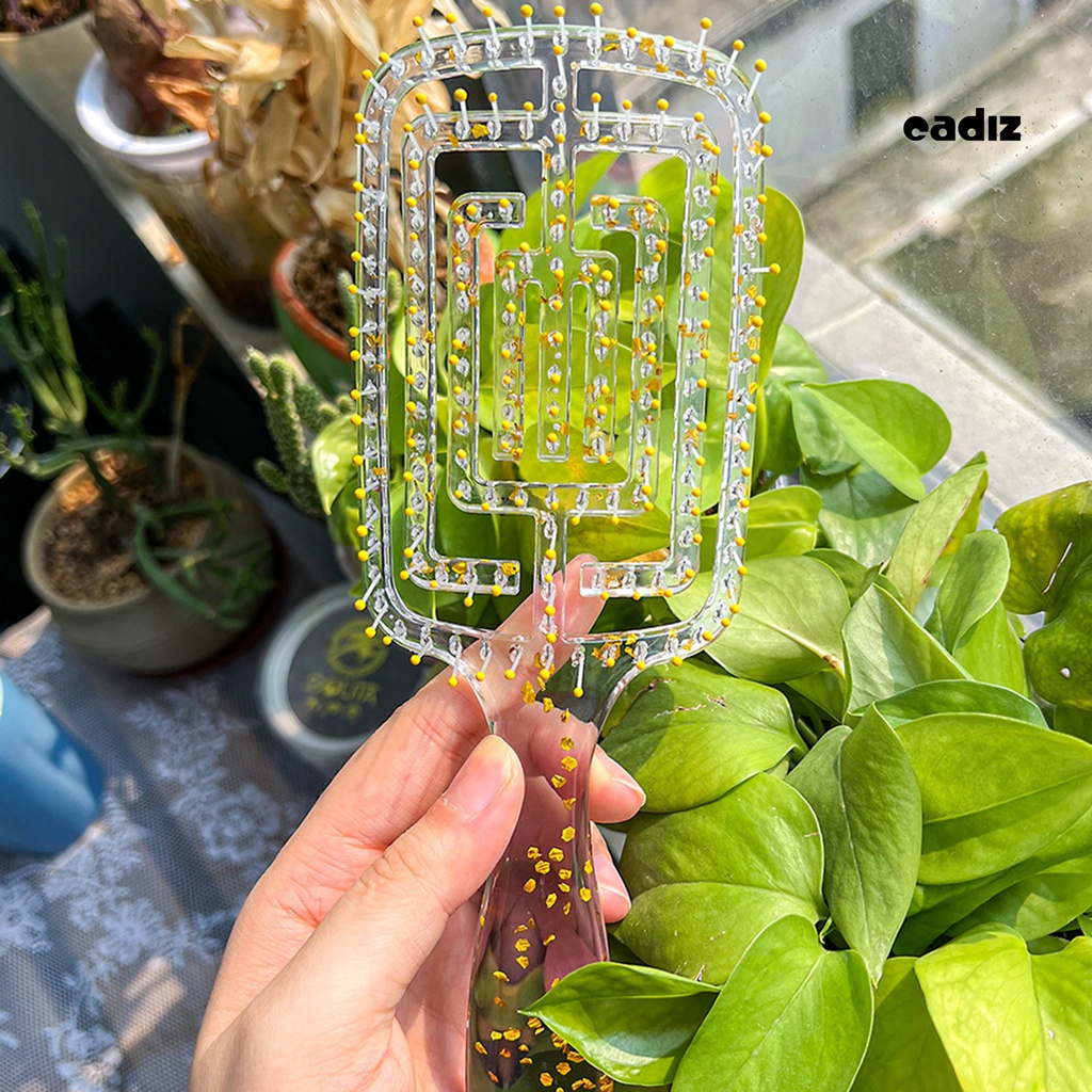 Lược Chải Tóc Tạo Kiểu Chống Tĩnh Điện Thiết Kế Dạng Cong Bằng Nhựa