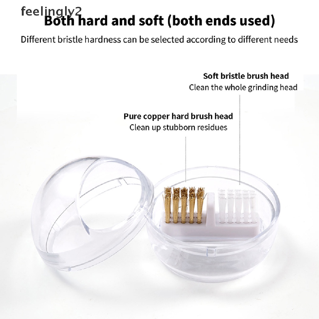 Cọ Vệ Sinh Đầu Mài Móng Tay Chuyên Nghiệp Bằng Nhựa &amp; Đồng