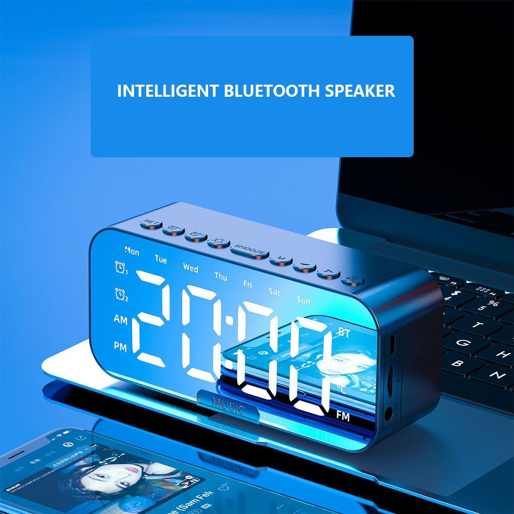 (runbu) Loa Bluetooth Có Màn Hình LED Lớn Và Giá Đỡ Điện Thoại Cho Phòng Ngủ