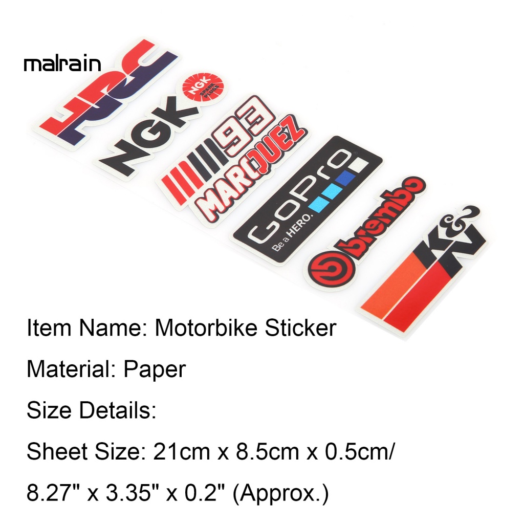 Bộ 5 Miếng Dán Trang Trí Xe Mô Tô Chống Mòn Tiện Dụng