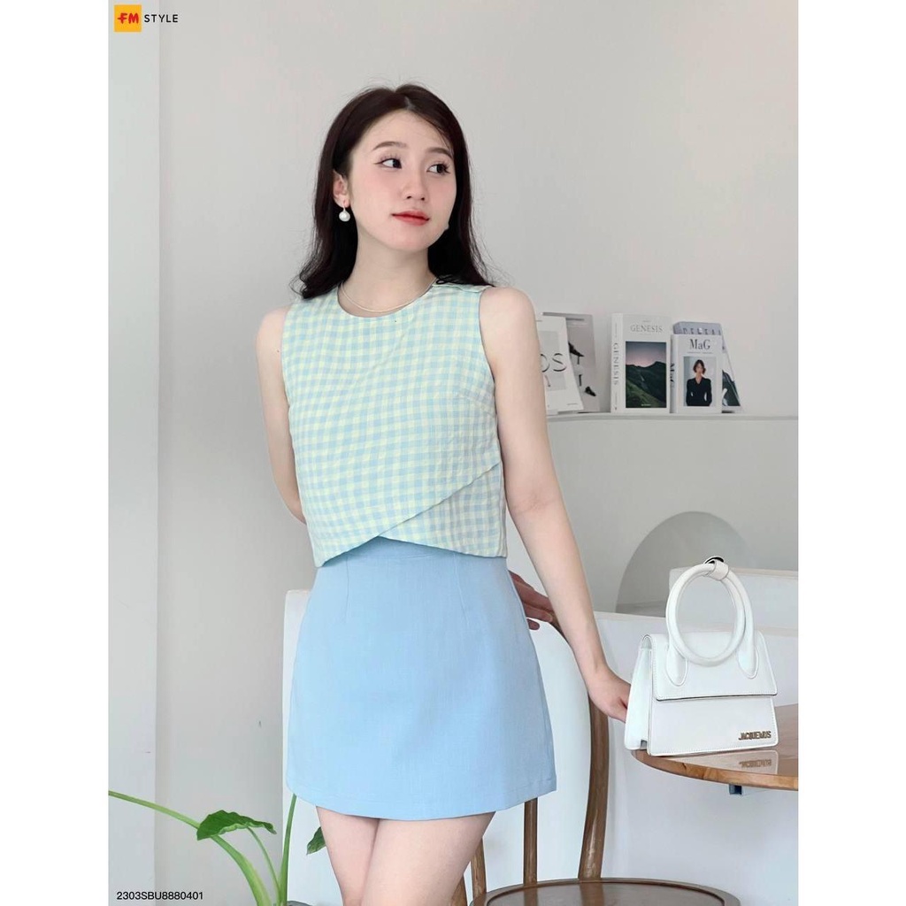 Set đồ nữ FMSTYLE áo Croptop sát nách kèm chân váy trơn chữ A thời trang trẻ trung năng động mùa hè 23030152