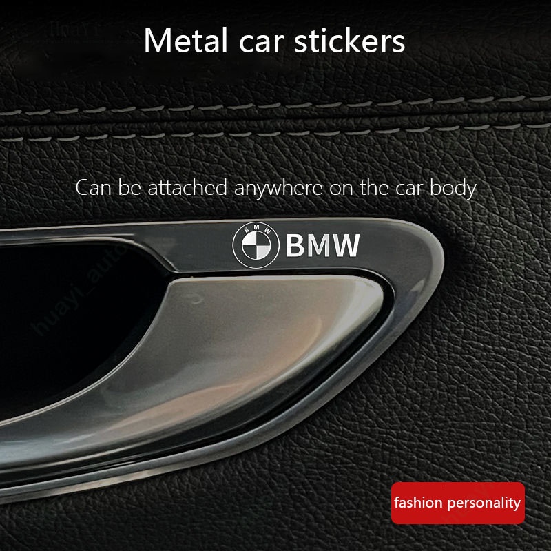 Sticker Kim Loại Hình Logo 3D Dán Kính Chiếu Hậu Xe Hơi BMW E36 E39 E46 E90 E60 F10 F30 F20 G20 G30 E53 F48 F15 F25 G01 G02 G05
