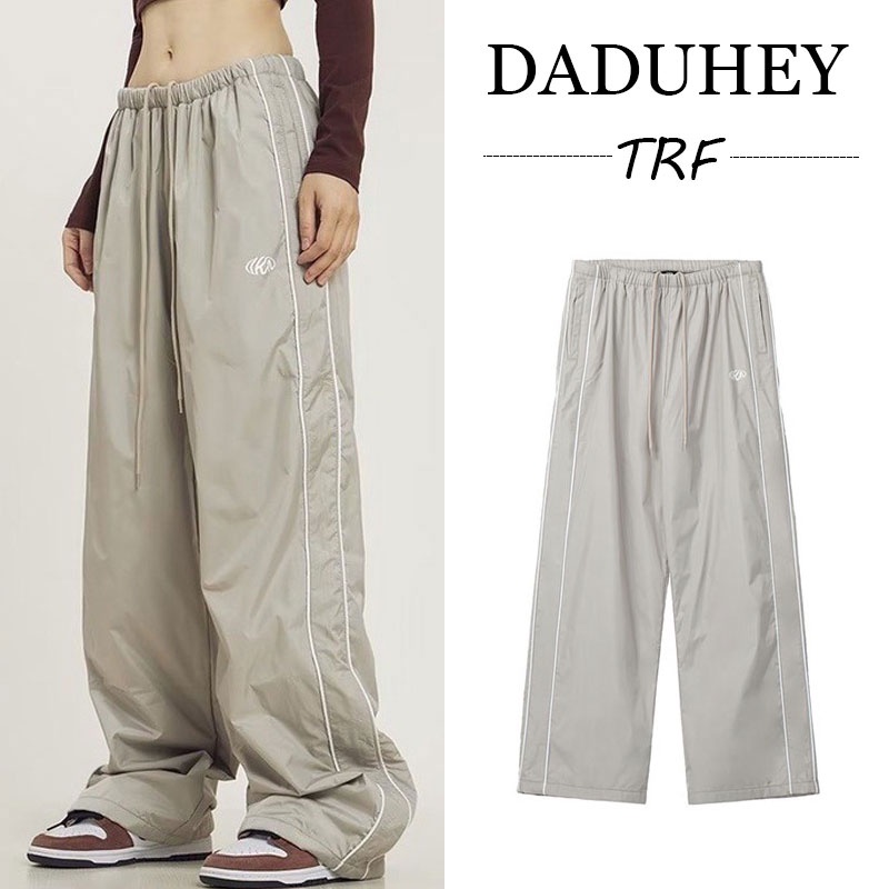 DaDuHey💕 2023 New American-style Striped Light-colored Casual Pants Loose Sports Pants Niche Jogging Pants