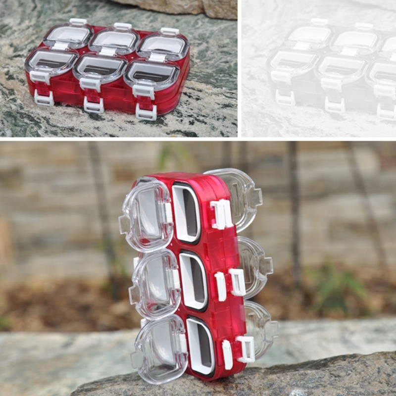 Hộp Đựng Mồi Câu Cá 6 Ngăn Màu Đen Chống Nước