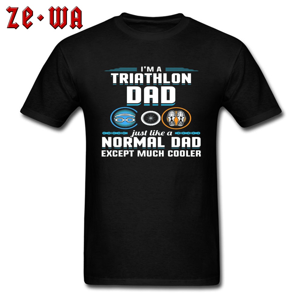 Lyzh Áo Thun Màu Đen Ghép Vải In Chữ Làm Mát Ngày Của Cha Im A Triathlon Dad Just Like Normal Except New