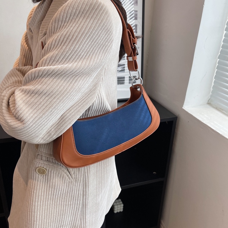 MISCHA Túi Đeo Vai MISCHA Chất Liệu PU Phong Cách retro Âu Mỹ Dễ Phối Đồ Thời Trang