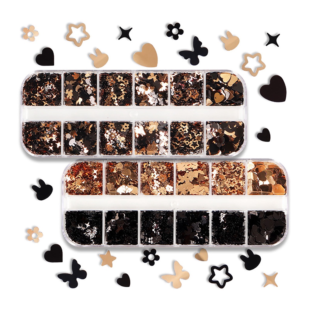 1 Hộp Kim Tuyến Lấp Lánh Trang Trí Móng Tay Sáng Tạo Không Gây Kích Ứng