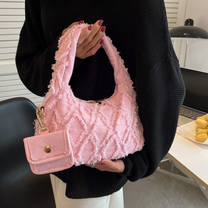 Ielgy retro niche Túi Xách Tay Bằng Vải canvas denim Đơn Giản Và Độc Đáo Cho Nữ