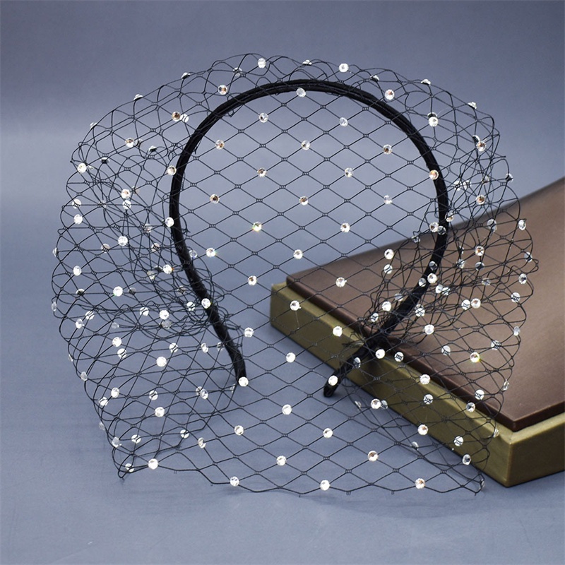 Mạng Che Mặt Vải Lưới Dày Đính Đá Lấp Lánh Kiểu Âu Mỹ Cho Cô Dâu