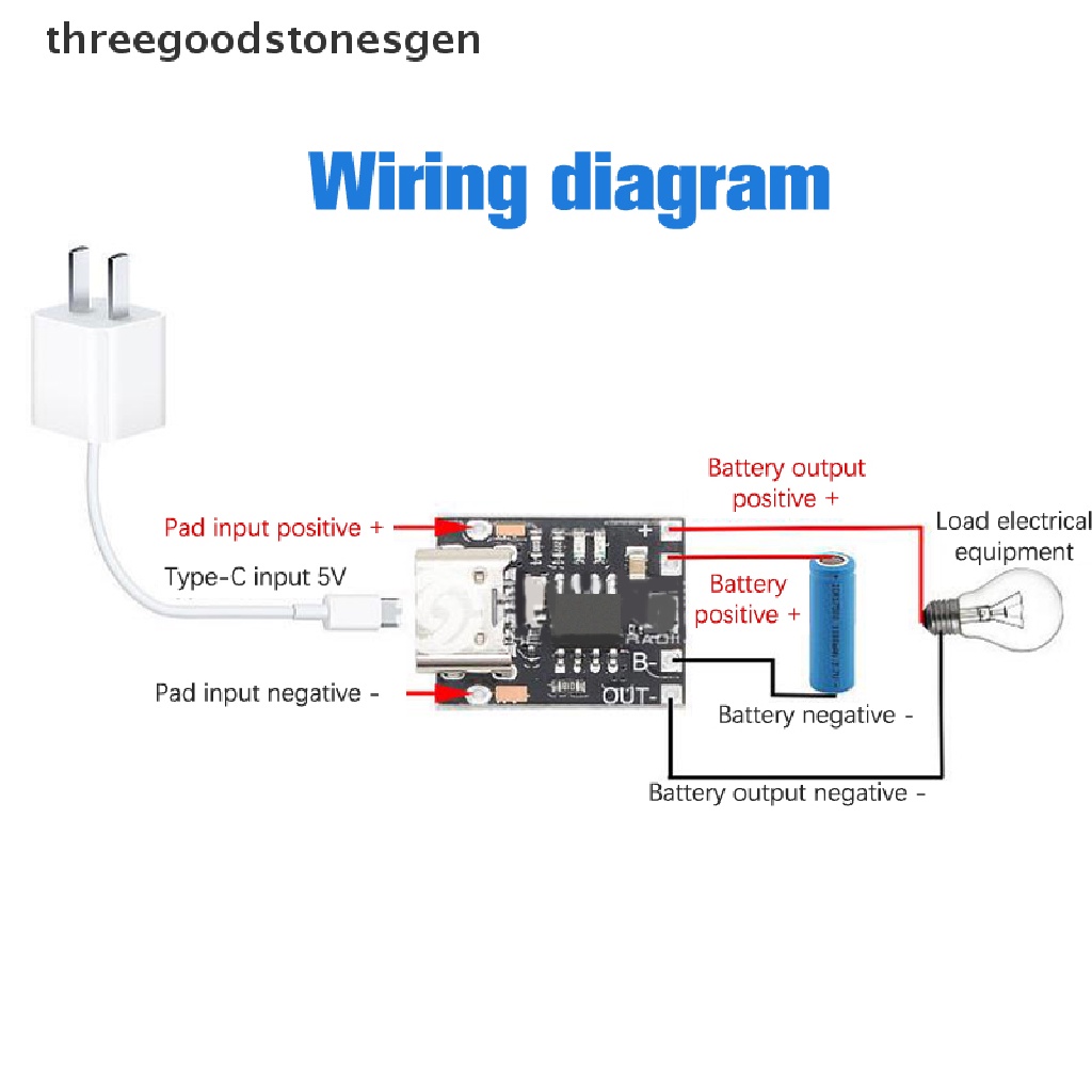 Bảng Mạch Sạc Pin Lithium 1A 3.7V4.2V Type-C Với Bảng Bảo Vệ