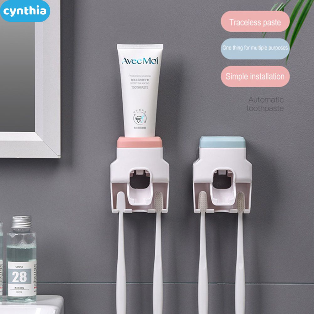Dụng Cụ Nhả Kem Đánh Răng Tự Động 2 Trong 1 Giá Treo Bàn Chải Đánh Răng Gắn Tường Dụng Cụ Nặn Kem Đánh Răng Rảnh Tay Cho Trẻ Em Phòng Vệ Sinh Gia Đình Cyn