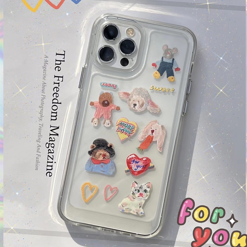 Ốp Điện Thoại TPU Silicon Mềm Trong Suốt Họa Tiết Hoạt Hình Cho IPhone 14 13 Pro Max 12 11 Pro XS Max XR X 8 7 6 6S Plus