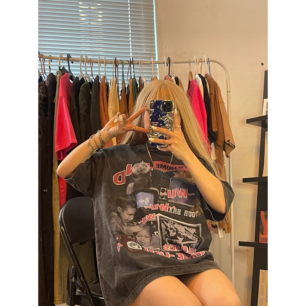 NRVP Áo Thun 100% Cotton Tay Ngắn Dáng Rộng In Họa Tiết Độc Đáo Phong Cách Hàn Quốc Thời Trang Cho Nam Và Nữ