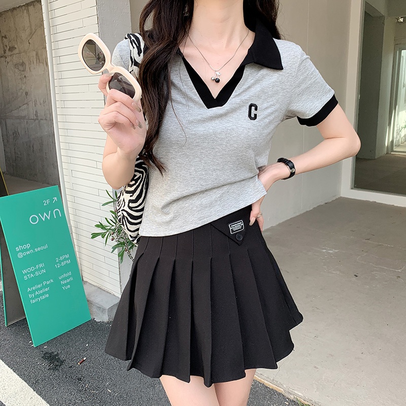 NRVP Áo Thun Tay Ngắn Dáng Ôm In Họa Tiết Độc Đáo Thời Trang Đường Phố Hàn Quốc Cho Nữ