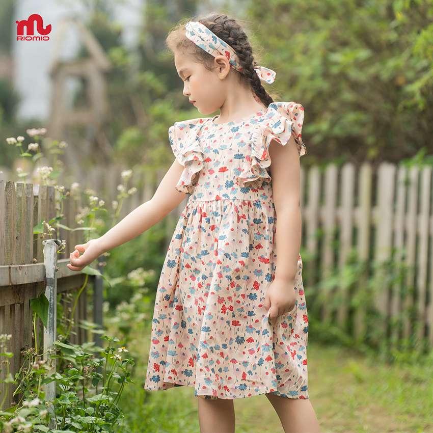 Váy bé gái thô bèo cánh tiên RIOMIO 2,3,4,5,6,7,8,9 tuổi đầm baby doll hoa dễ thương cho bé đi chơi dã ngoại RV577