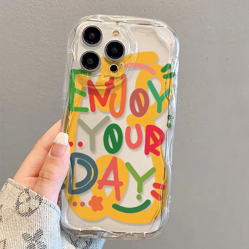 ✅Ốp Điện Thoại Mềm Trong Suốt Chống Sốc In Họa Tiết Graffiti Tiếng Anh Cho iPhone 14 / 13 Pro Max 12 / 11 7 / 8p Xs Xr