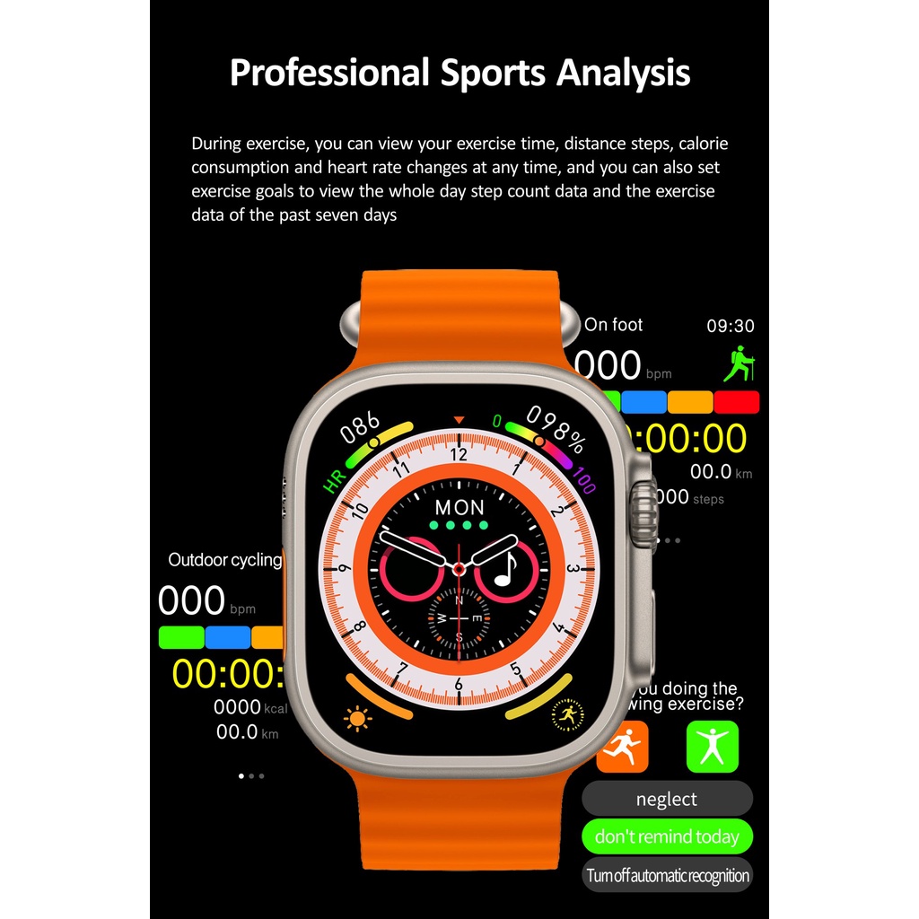 Đồng Hồ Thông Minh AMOLED 2.12 "Màn Hình HD NFC Hi-Fi Hỗ Trợ Gọi Điện Thoại Thông Minh HK8 Pro Max Ultra 2023