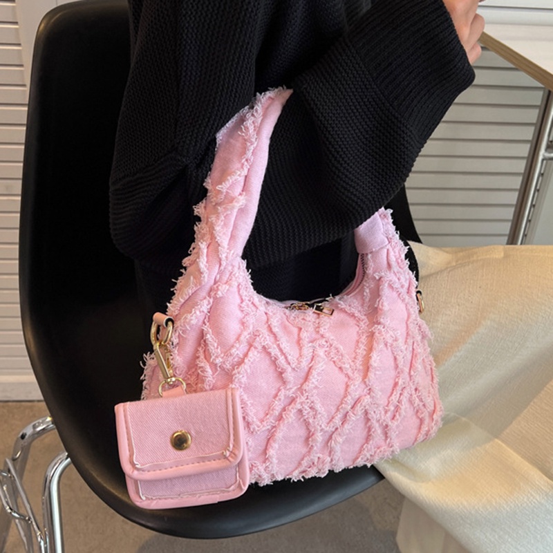 Ielgy retro niche Túi Xách Tay Bằng Vải canvas denim Đơn Giản Và Độc Đáo Cho Nữ