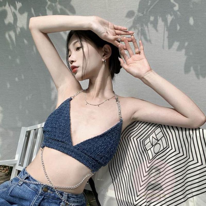 Áo Tank Top Hai Dây Cổ Chữ V Thời Trang Mùa Hè Cho Nữ