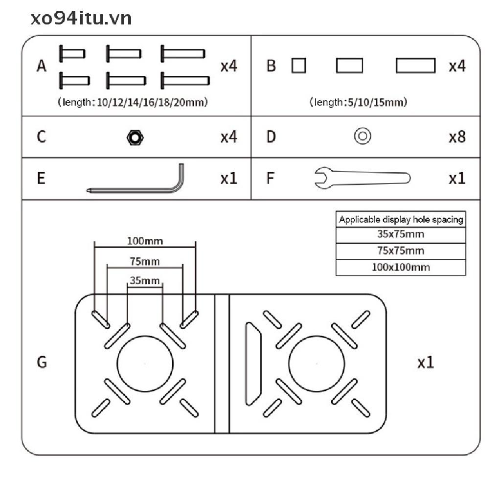 XOITU VESA Mount for Mini PC Mini-Host Hanging  VESA Holder PC Monitor Two Screen Mounted Tablet Pad Moung Rack VN