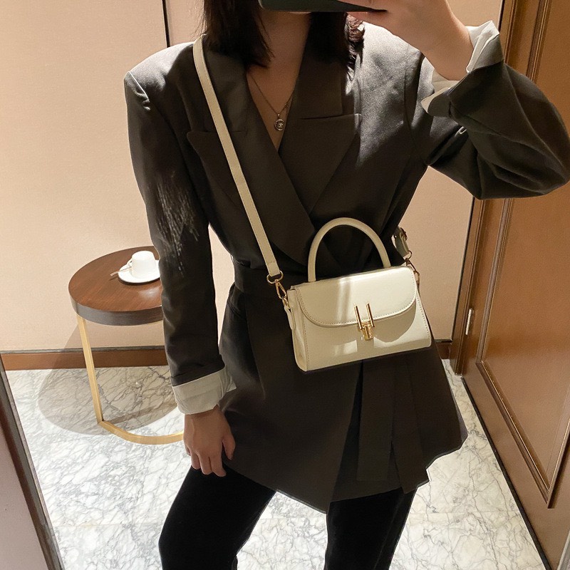 Túi đeo chéo xách tay mini trơn phong cách thời trang đi làm đi chơi nhà Mibon