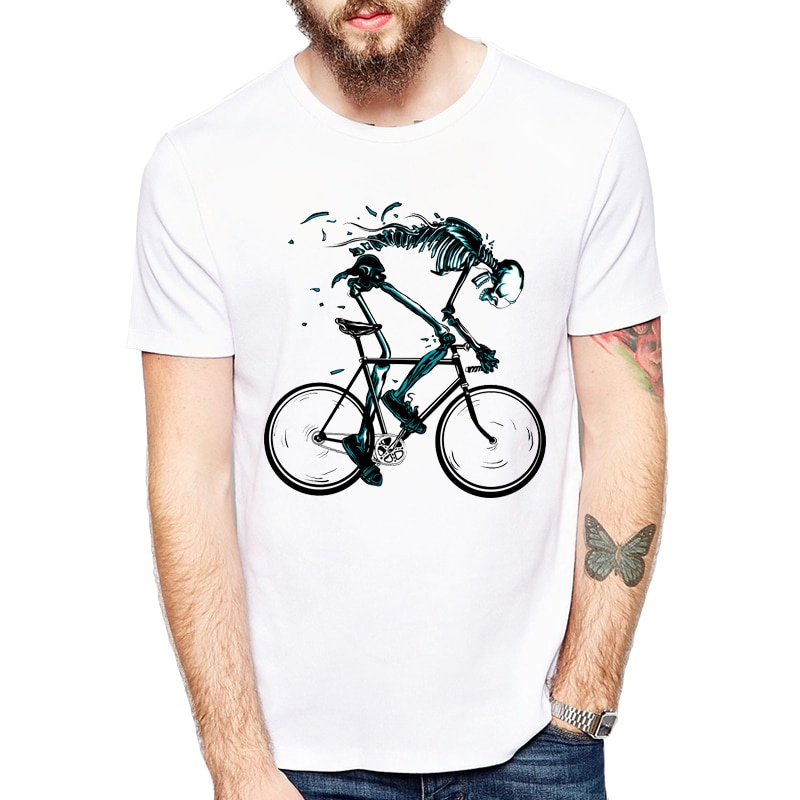 Worn Out Bike Áo Thun In Hình Đầu Lâu Sáng Tạo Nghệ Thuật Sáng Tạo Cho Nam Đạp Xe Desgin