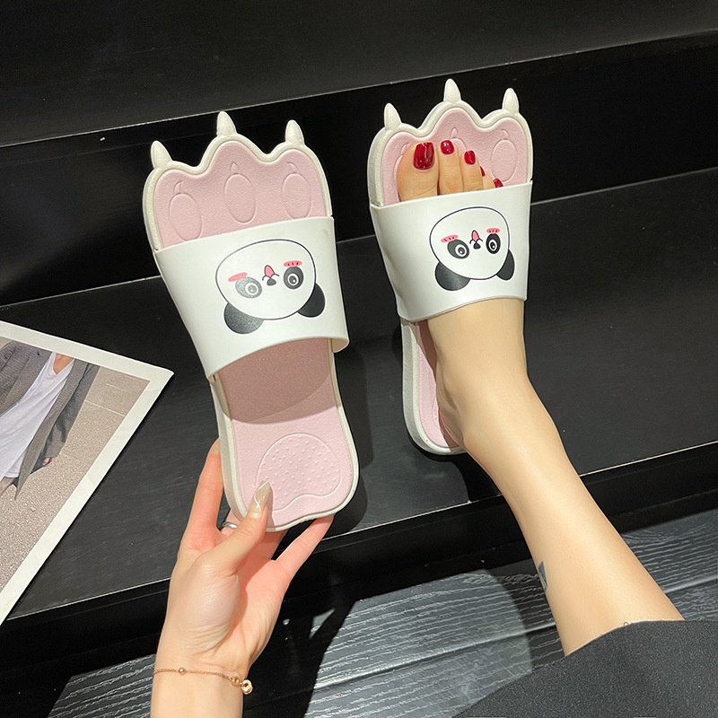 JOFANNY Ngọt ngào gió ins dày mềm đáy dép nữ chống trượt quai ngang bánh mì nữ đế cao 3cm