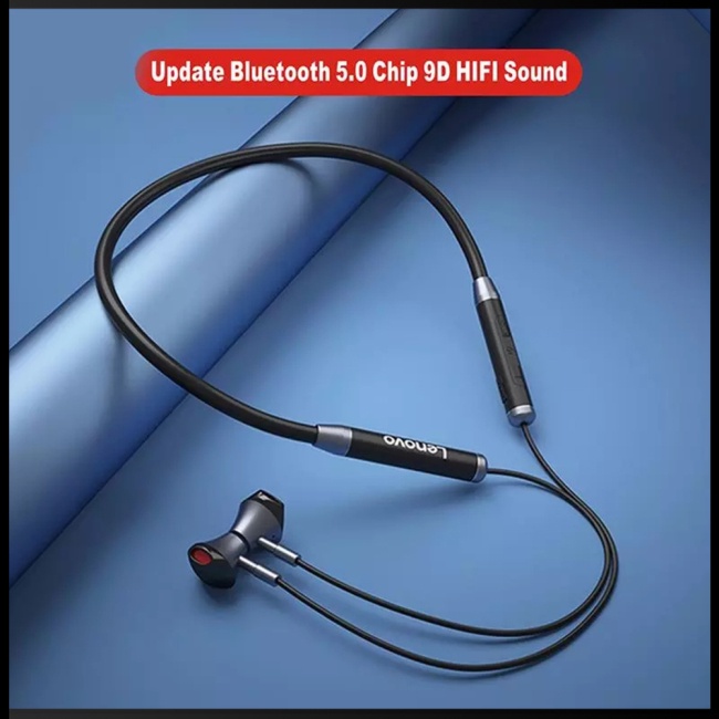 Tai Nghe Thể Thao Không Dây Zevaret Lenovo He06 Bluetooth 5.0 Chống Thấm Nước Có Nam Châm Đeo Cổ