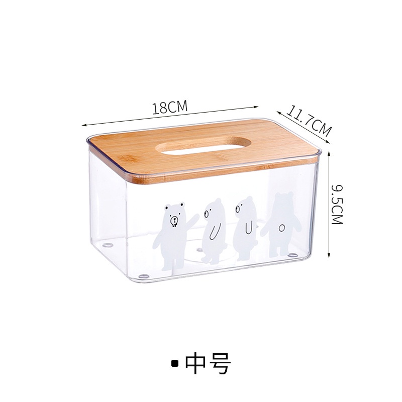 Rẻ nhất Hộp Đựng Khăn Giấy Trong Suốt Hình Gấu Bắc Cực Dễ Thương Trang Trí Nhà Cửa Ốp