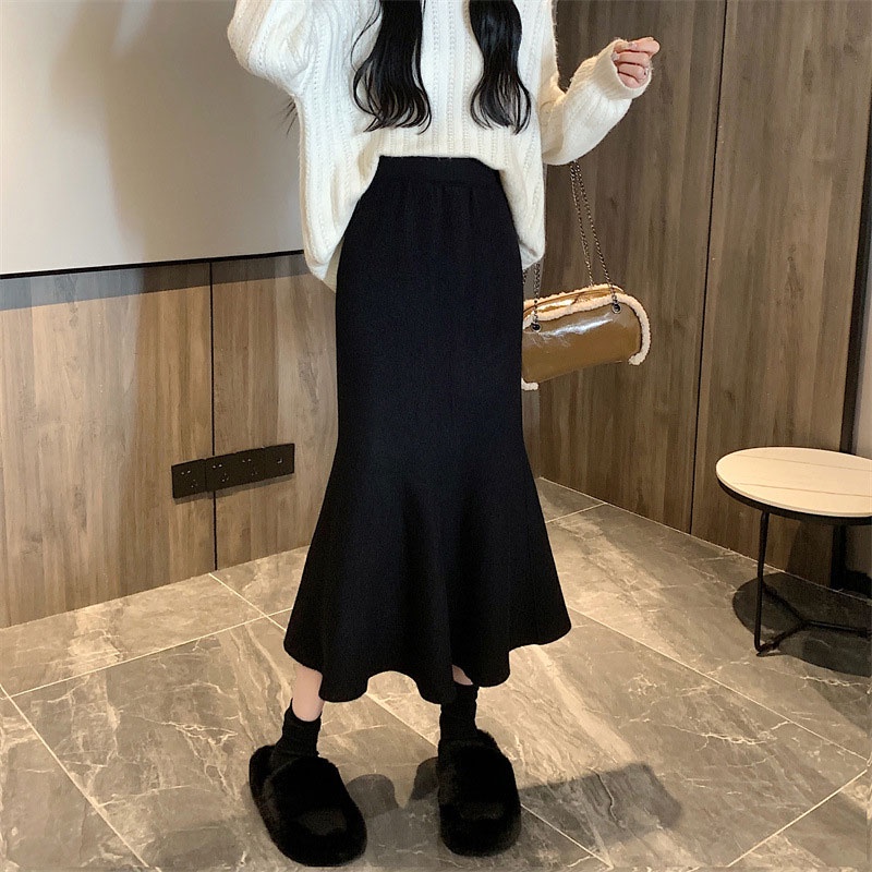 Chân váy đuôi cá Xiang Nian Ni lưng cao phong cách Hàn Quốc thời trang thu đông hàng mới 2024