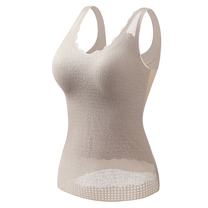 Áo Lót Hai Dây Dáng Dài Phối Ren Mỏng Liền Mạch Có Đệm Ngực Cho Nữ Mặc Trong Mùa Xuân Hè