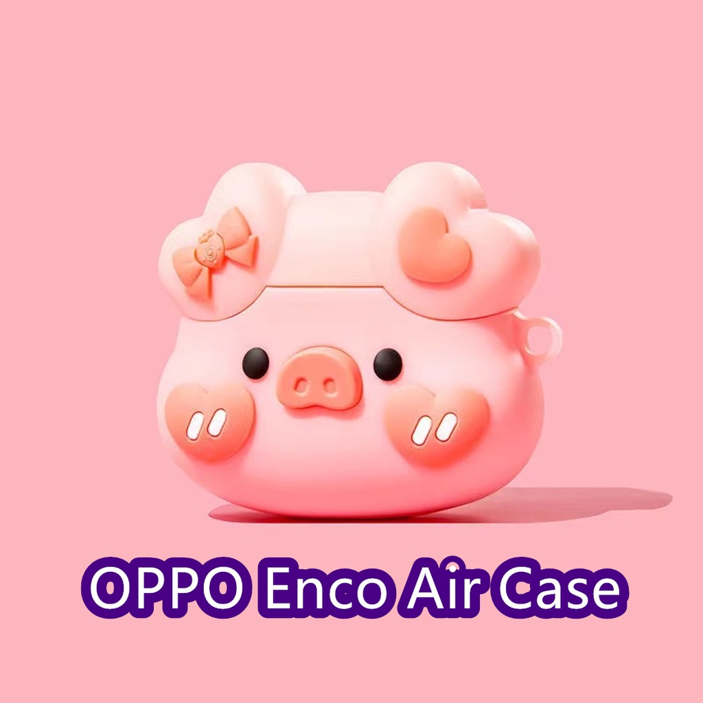 Hàng Có Sẵn! Vỏ Bảo Vệ Hộp Sạc Tai Nghe OPPO Enco Air Màu Trơn Họa Tiết Hoạt Hình Dễ Thương