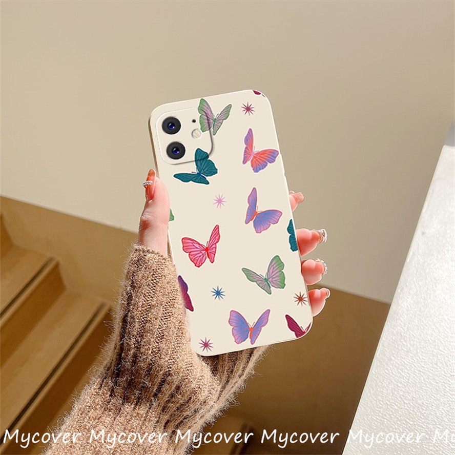 Ốp Điện Thoại Silicon Mềm Họa Tiết Cánh Bướm Nhiều Màu Sắc Cho iPhone 14 13 12 11 Pro Max X XR Xs Max 6 7 8 Plus