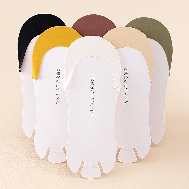 Vớ Thuyền Bằng Lụa Lạnh Mềm Mỏng Màu Trơn Không Trượt Thời Trang Mùa Hè Cho Nữ