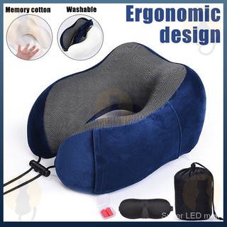 U-Shaped Memory Foam Neck Pillow Soft Travel Pillow Massage Neck Pillow Sleeping Airplane Car Pillow 69ZW